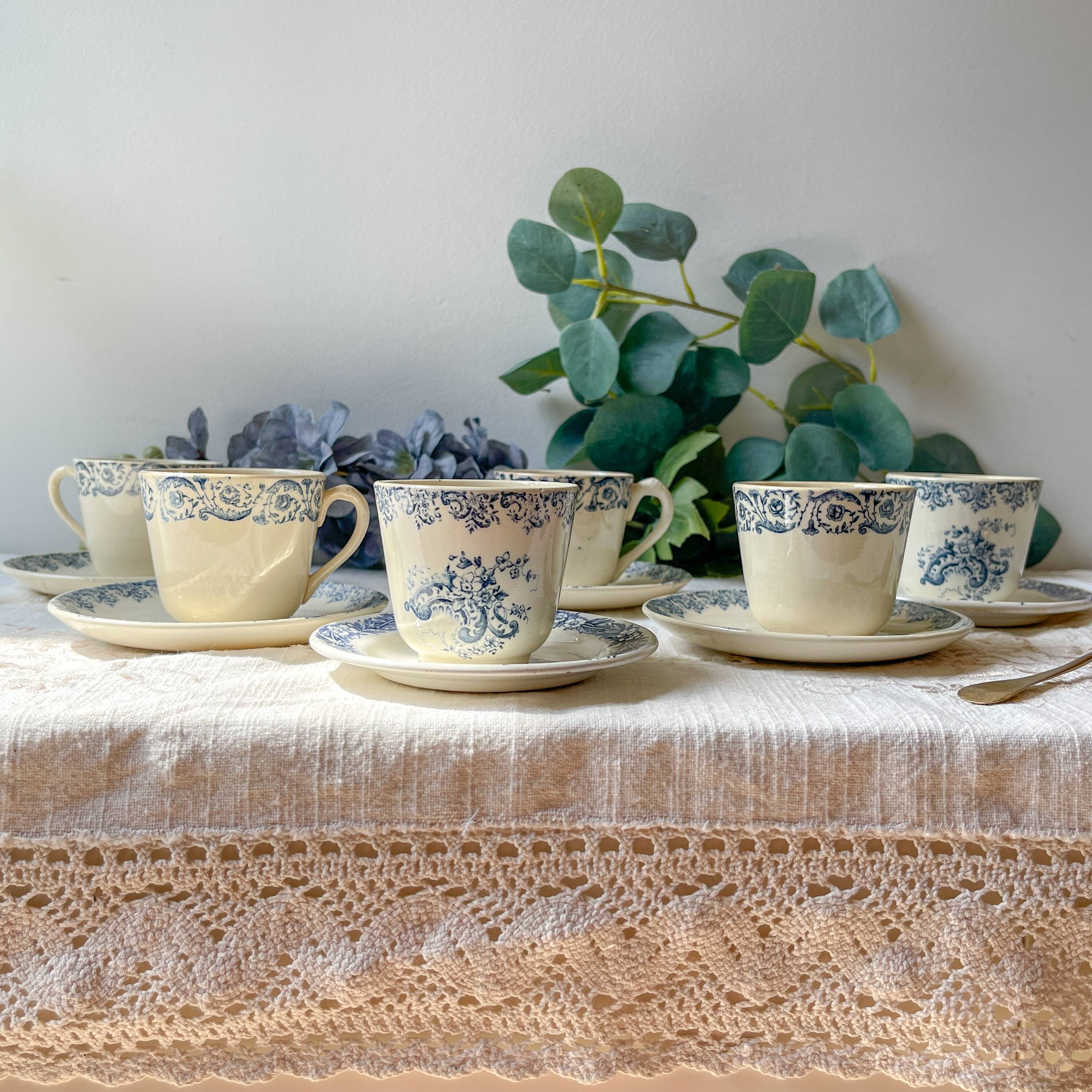 Coffee service in Gien earthenware Terre de fer