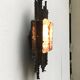 Vintage Italian brutalist wall light in wrought iron by Albano Poli for Poliarte, set of 2.