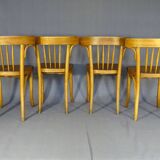 Série de 4 chaises Thonet Art déco bistrot blondes 1930