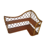 L shaped rack in rattan