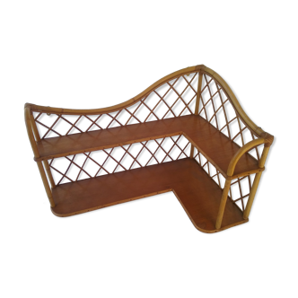 L shaped rack in rattan