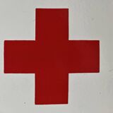 Red cross hospital vintage europe industrial enamel sign decoration architecture