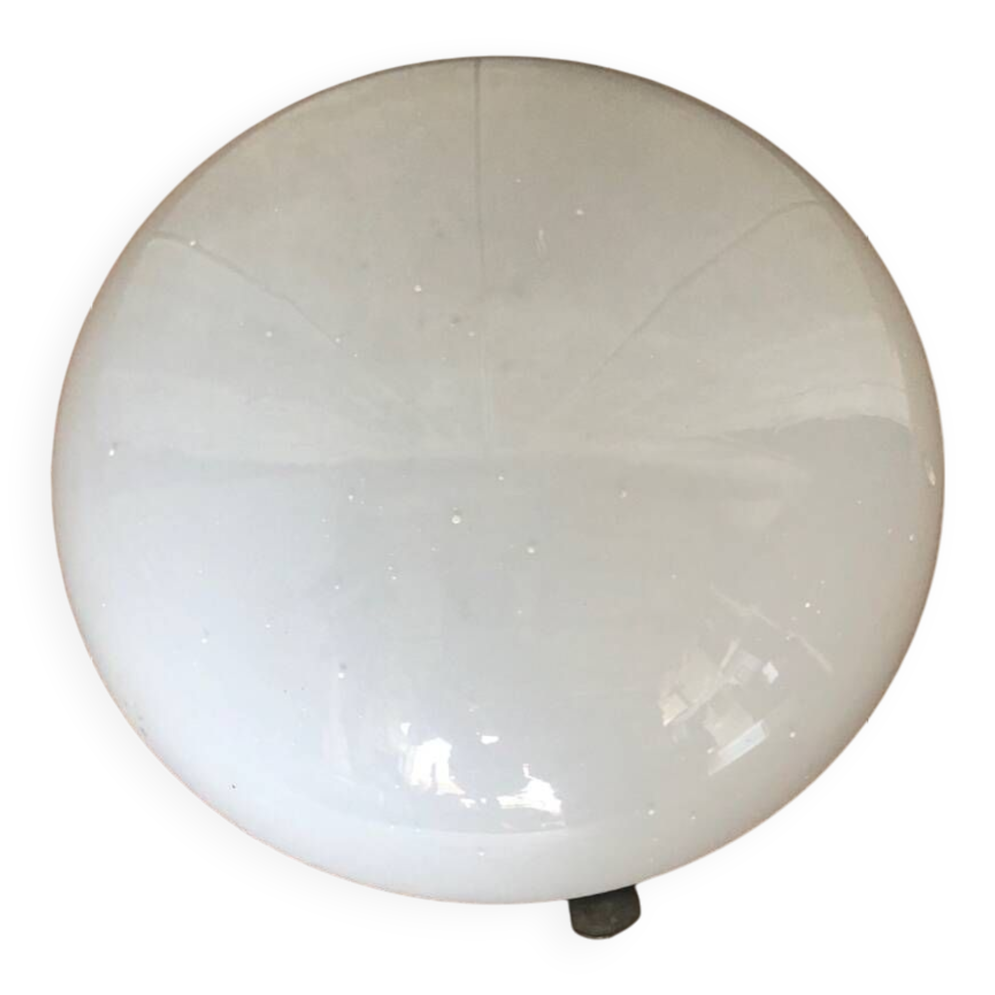 Plafonnier, applique rond vintage en verre opalin