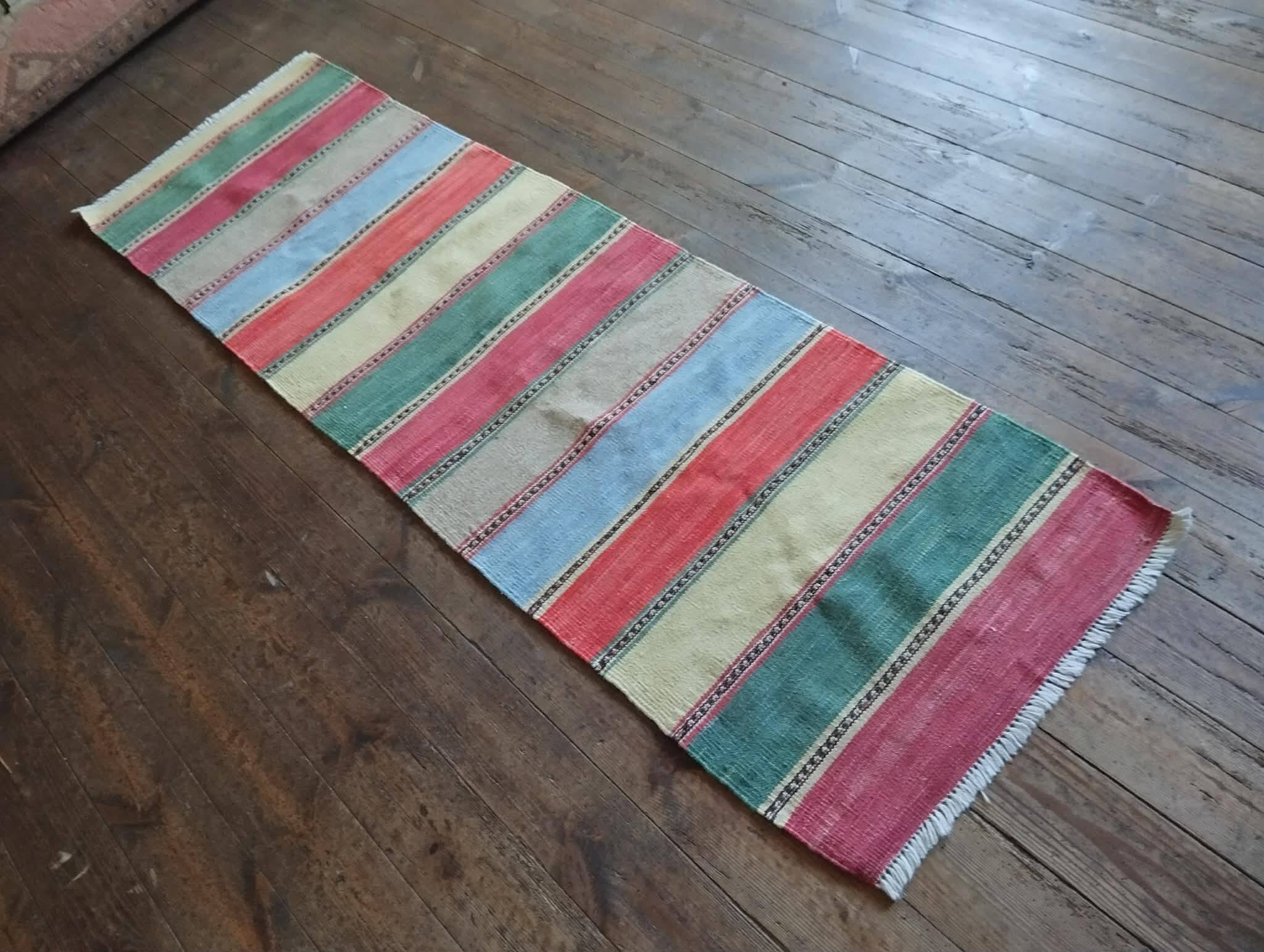 Handmade Qashqaï hallway rug 186x57cm