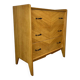 50s chest of drawers with blond wood compass feet