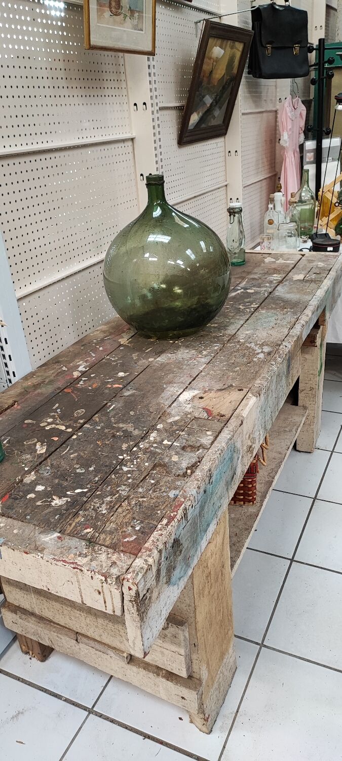 Vintage wooden workbench