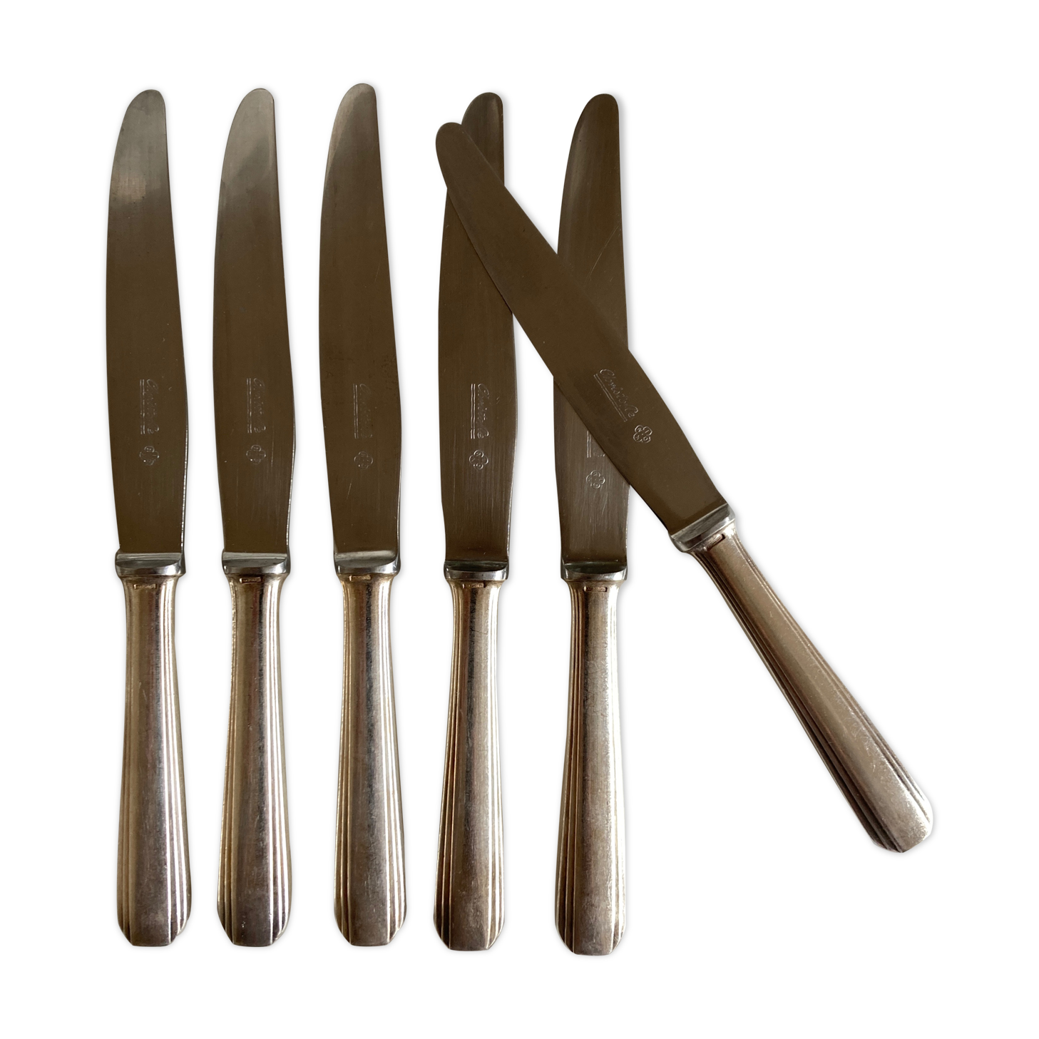 Set of 6 Christofle Boreal knives by Luc Lanel art deco
