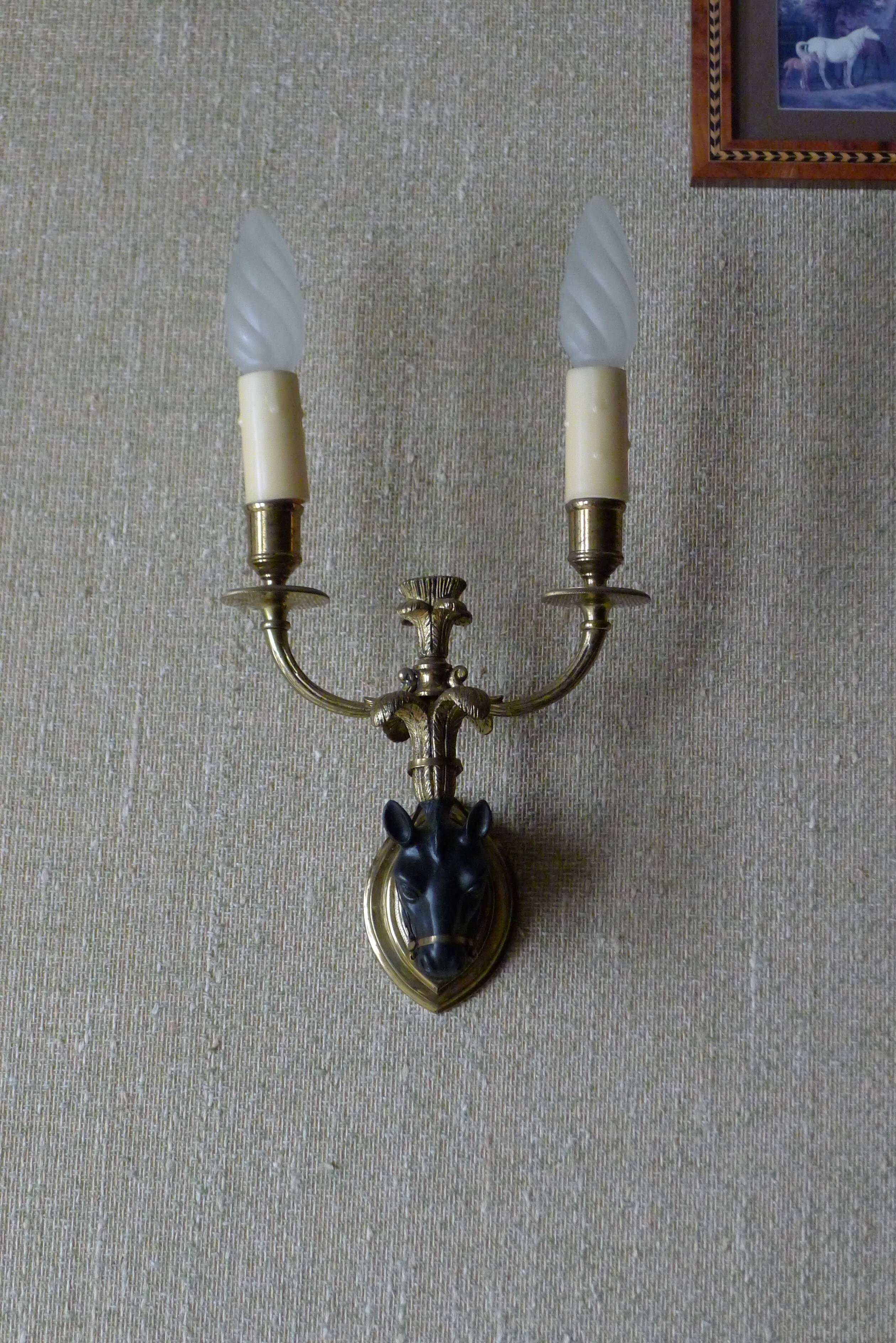 Paire d'appliques bronze