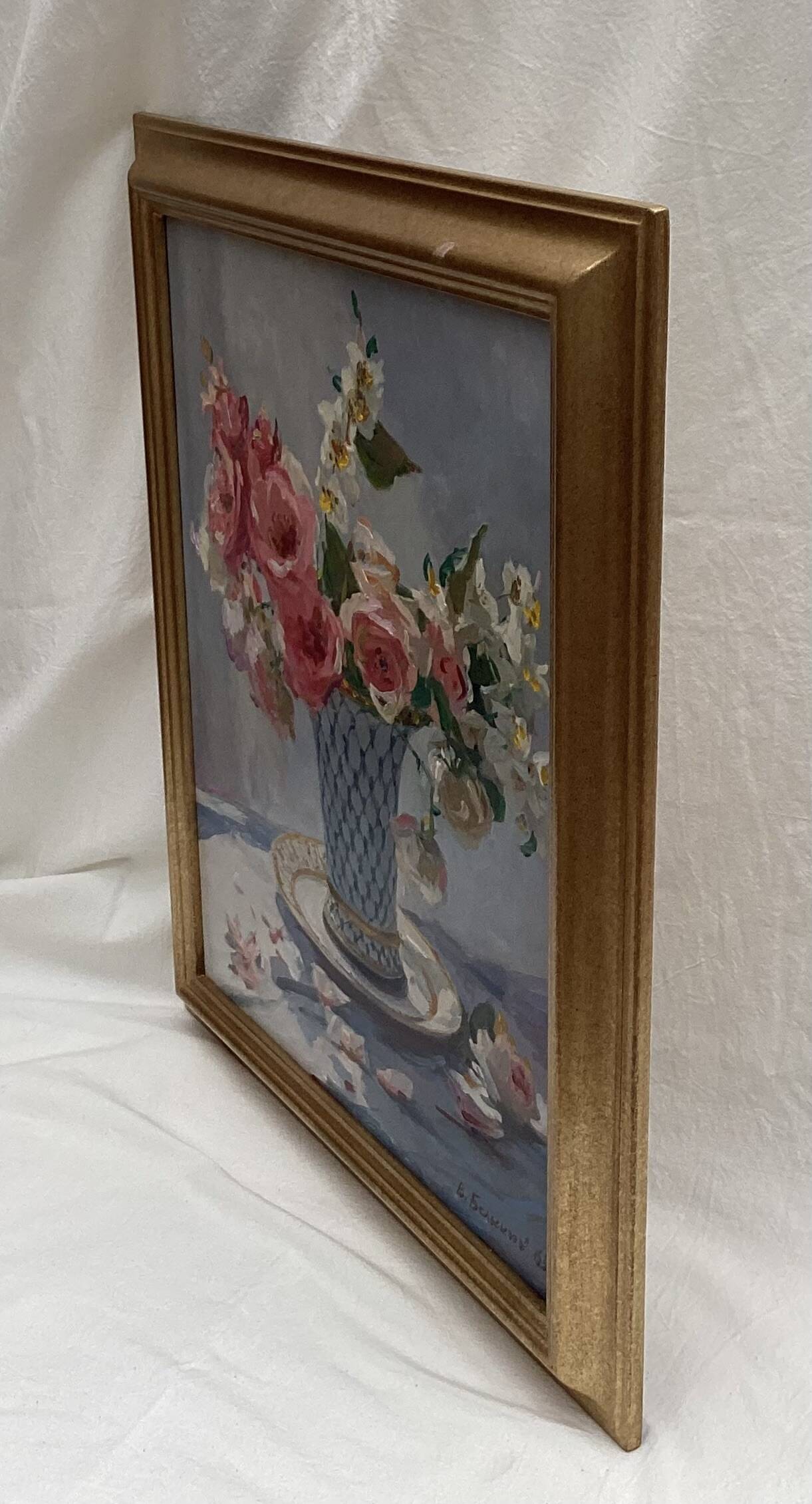 Signed framed painting Oil on canvas dimensions: height -59 cm - width -49 cm -