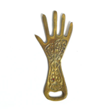 Brass hand bottle opener
