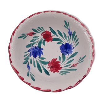 Large earthenware bowl of Moulin-des-Loups - Floral decoration - Around 1960