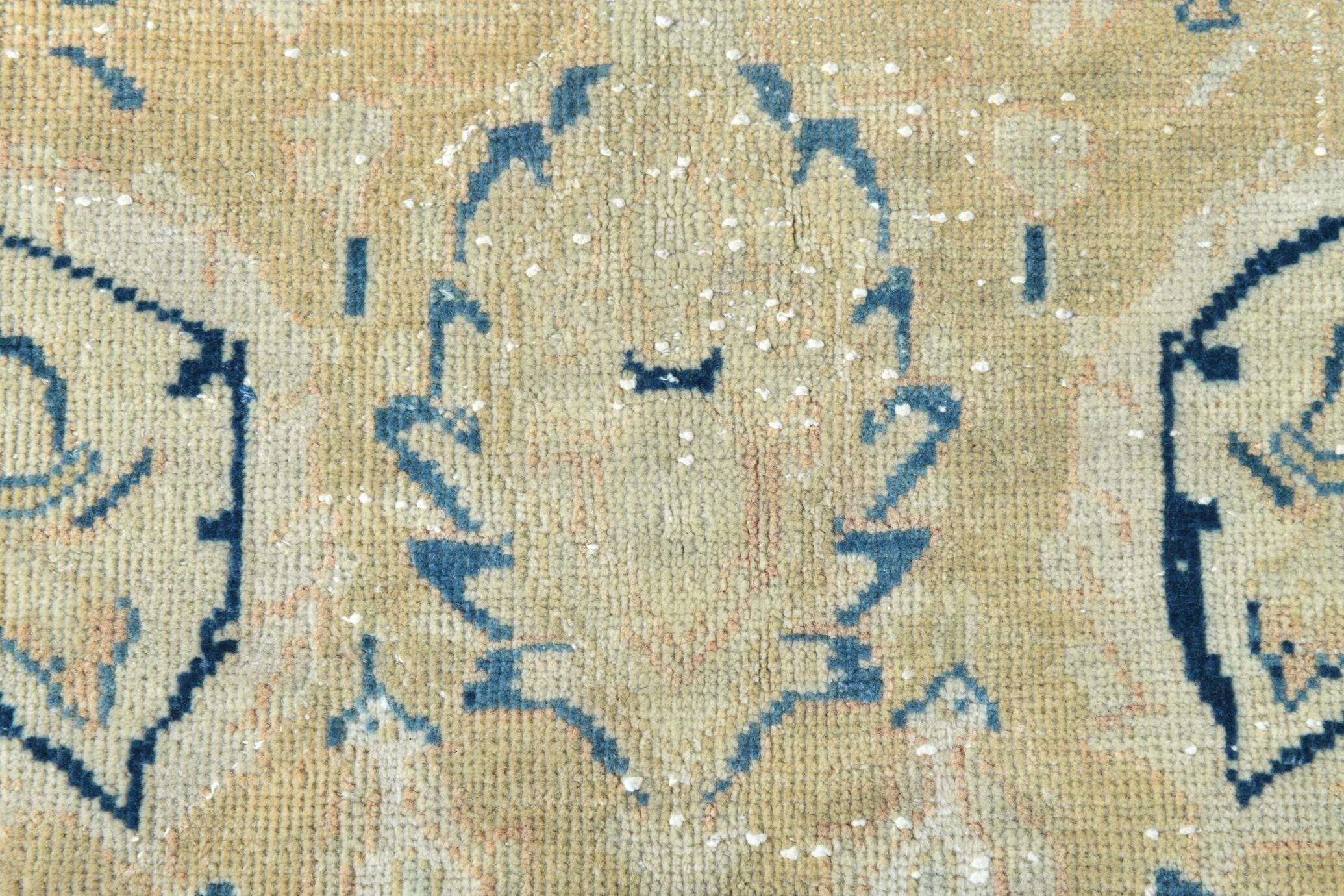 10x13 Blue & Peach Floral Antique 55s Persian Rug, 301x388Cm