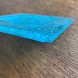 Plat en verre gouttes Murano bleu