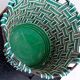 Cache pot tripode, en scoubidou, vintage séventies