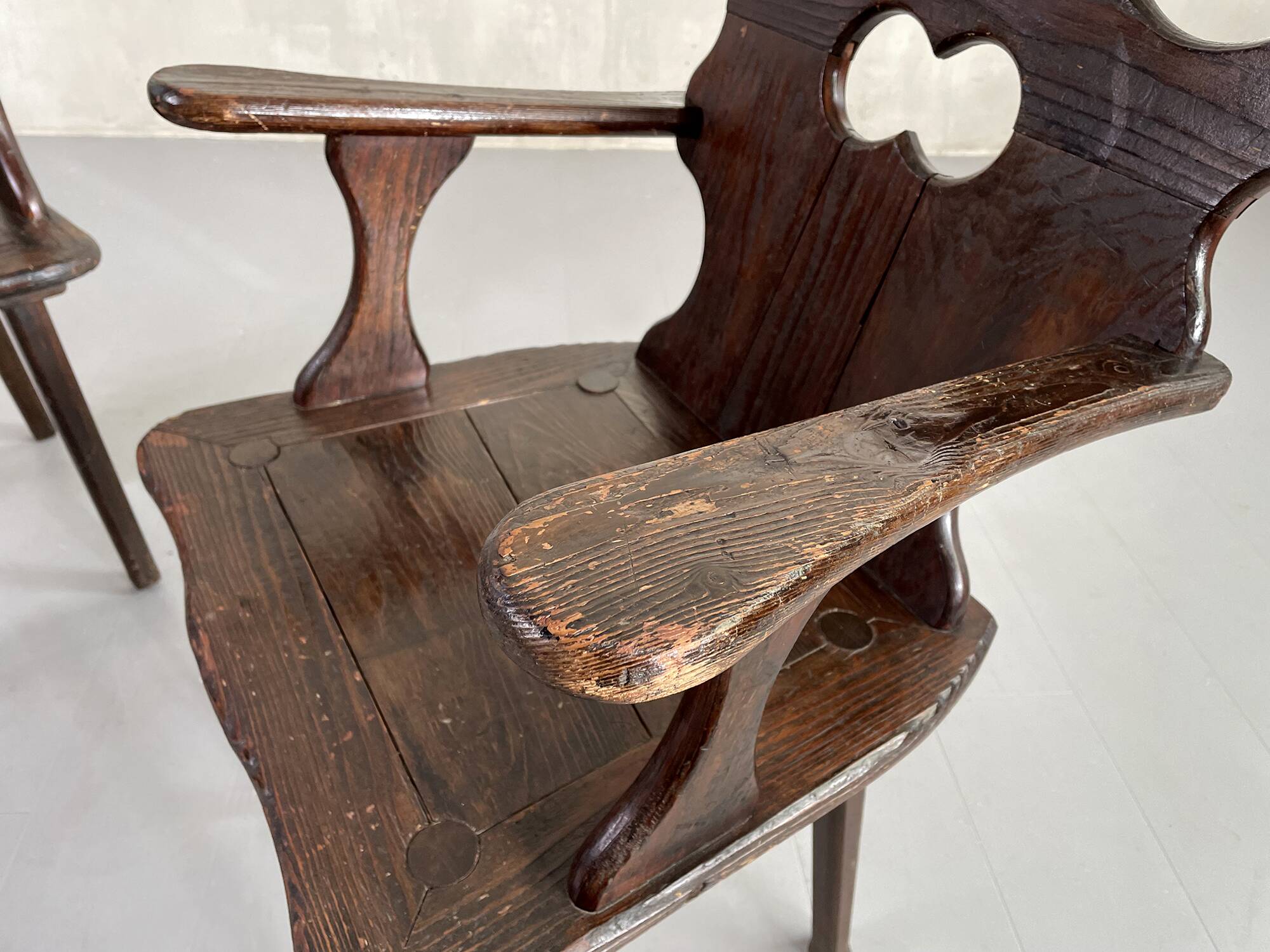 Pair of Savoyard armchairs, France 1950