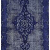 Overdyed Wool Vintage Handmade Carved Rug 174 cm x 297 cm