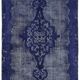 Overdyed Wool Vintage Handmade Carved Rug 174 cm x 297 cm