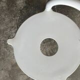 White molded plastic Kartell stool with metal legs — Anna Castelli Ferrieri, 1970s