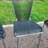 Pair of vintage Scoubidou chairs and stools
