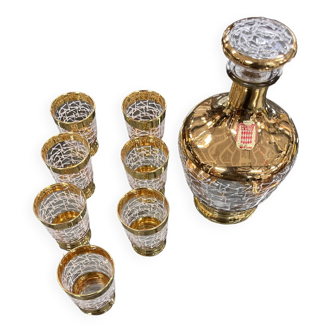 Service alcool carafe verres liqueur Verrerie de Monaco