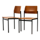 Teak chair on metal base