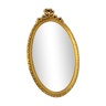 Oval and gilded wooden mirror rococo style 42x73cm