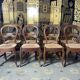 Suite of 8 Louis Philippe straw chairs