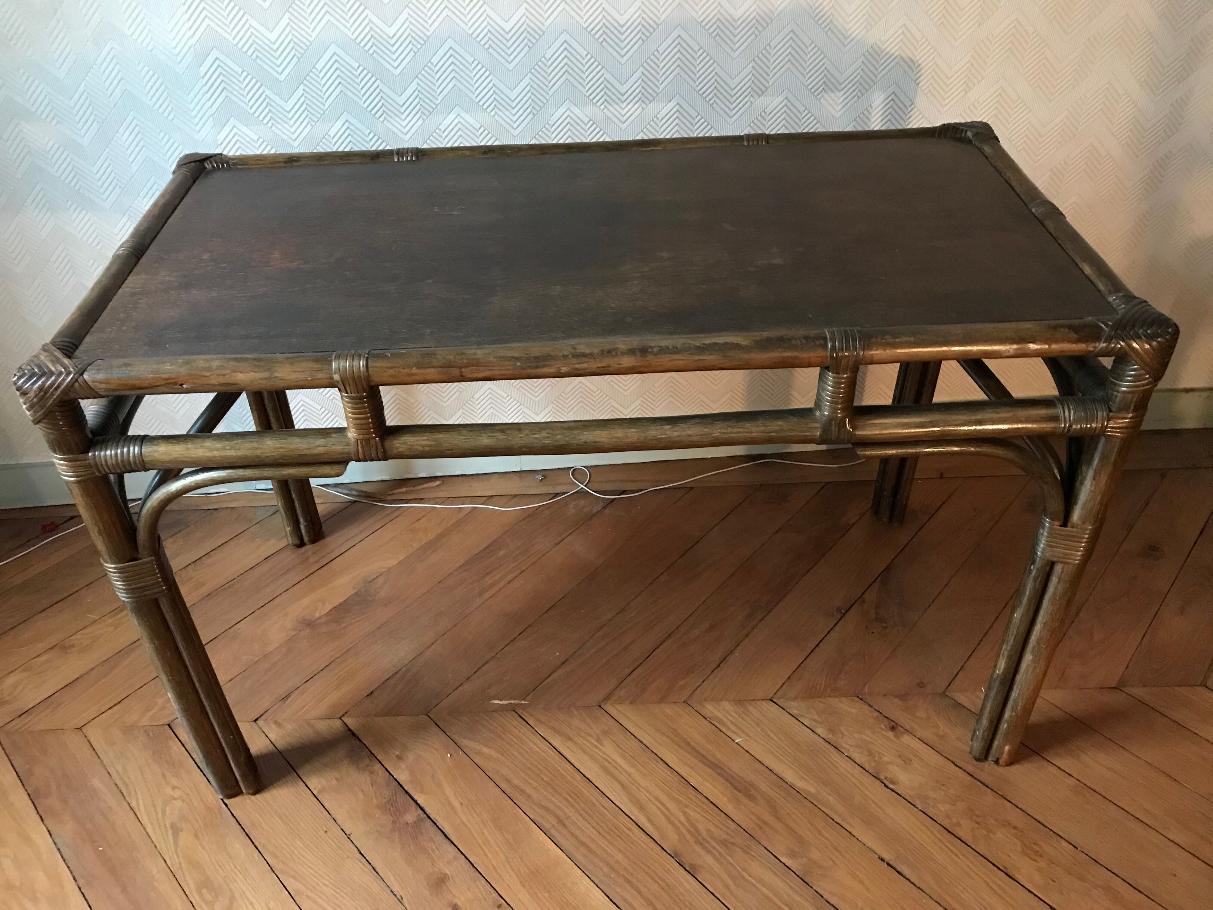Rattan desk and these chairs