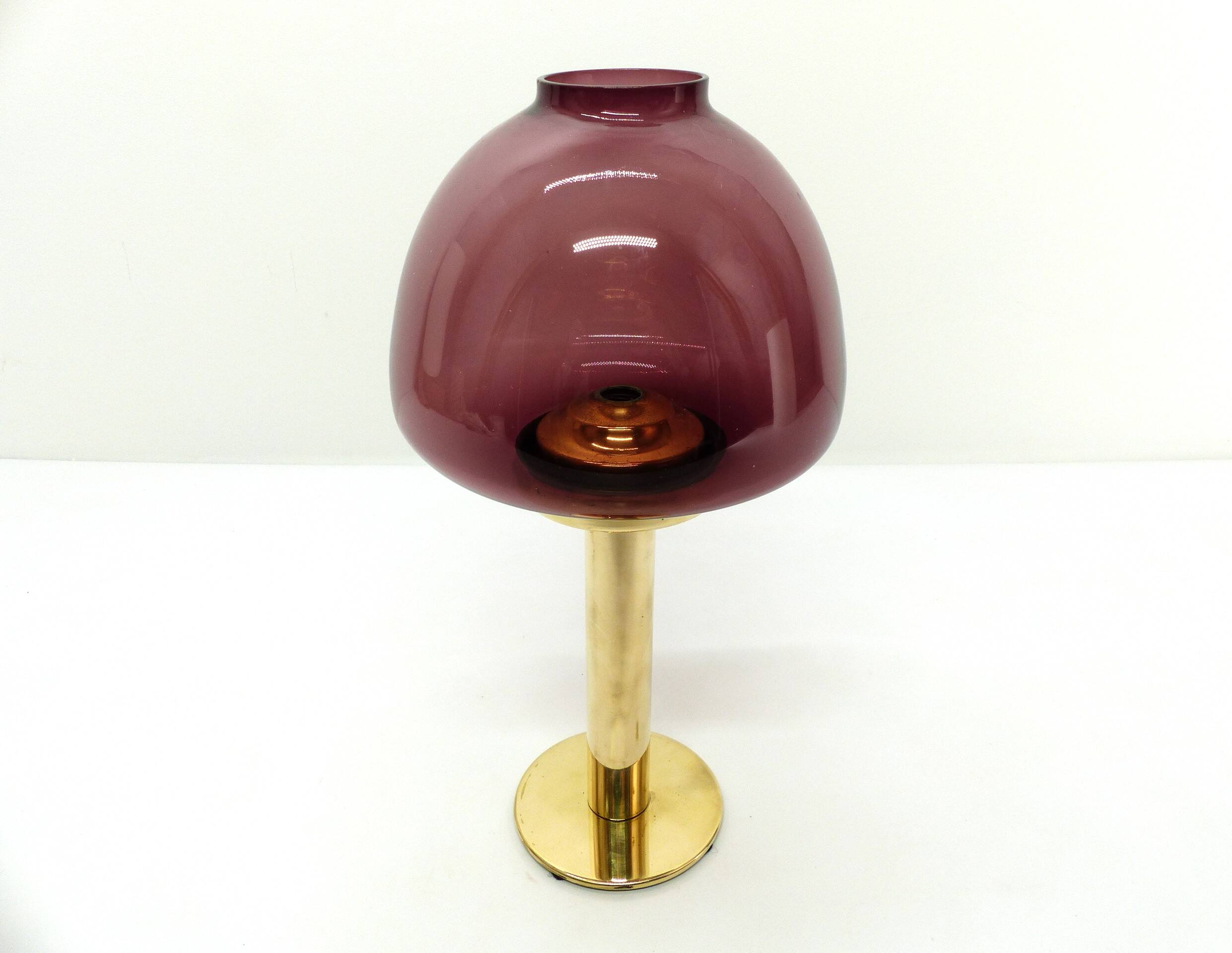 Scandinavian candle holder Hans-Agne Jakobsson Claudia purple L102/32 1960