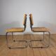 Chaises avec structure tubulaire chromée et cadre en rotin, Italie, années 1970