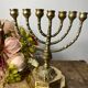 Candlestick, Seven-branched Menorah in brass