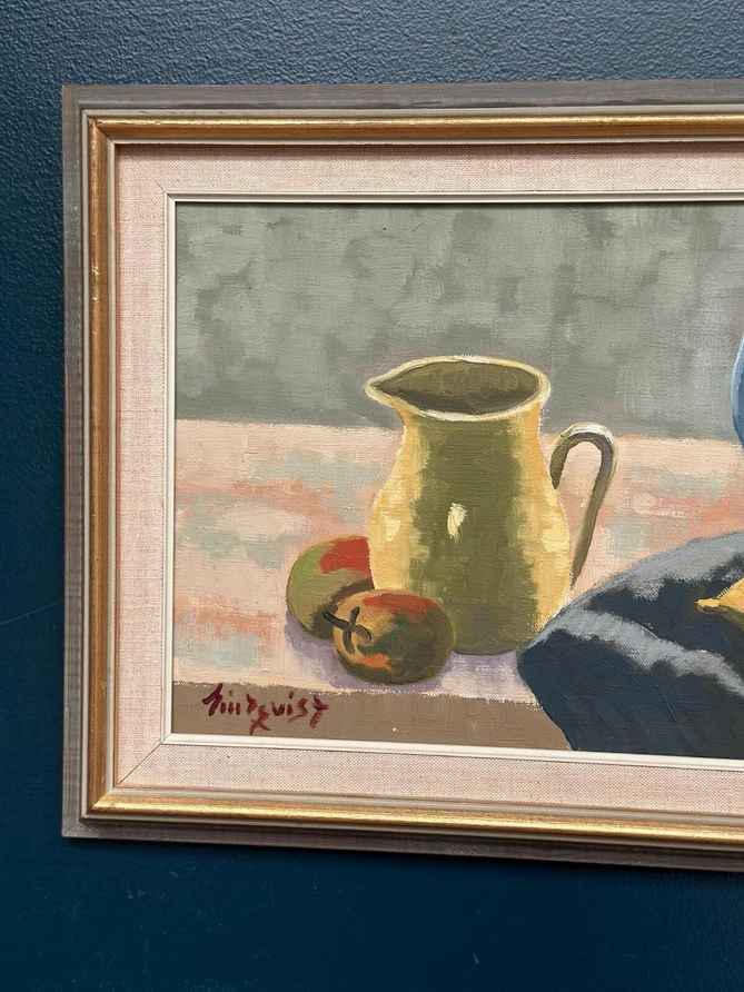 Original Swedish Oil On Canvas – “Still Life” By Lindqvist