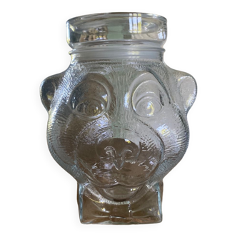 Bonbonnière pot à confiseries tête d’ours vintage 1970