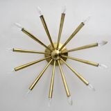 Angelo Lelli Mid-Century Modern Italian Brass Wall Lamp for Arredoluce, 50