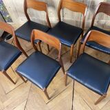 6 Scandinavian Chairs Model No. 71 by Niels Otto Moller