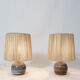 Pair of bedside lamps, rope blinds