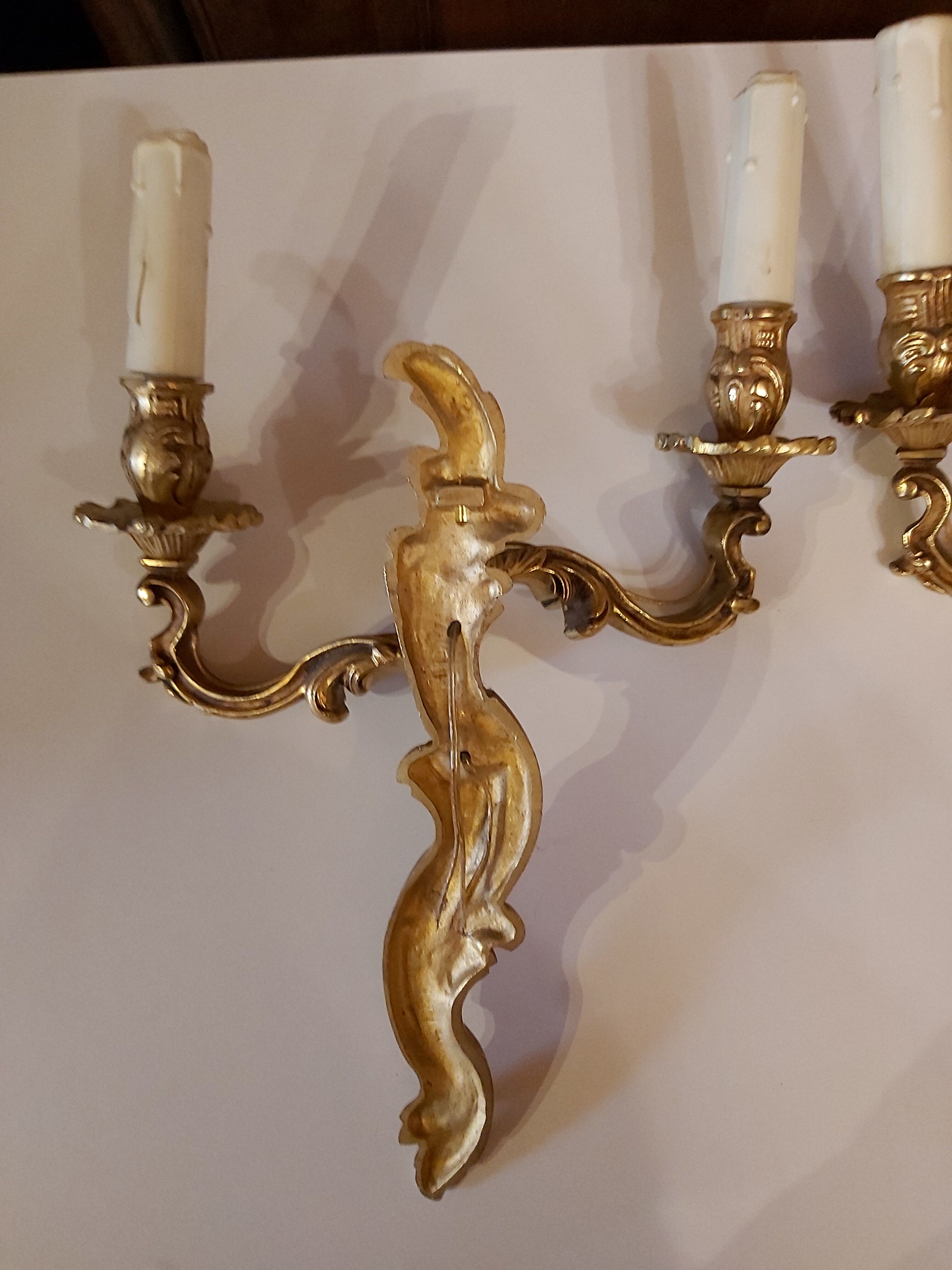 Pair of bronze Wall light