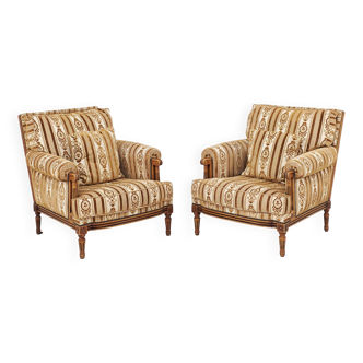 Pair of Louis XVI style armchairs