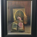 Flowers & Poetry Book Still Life Painting