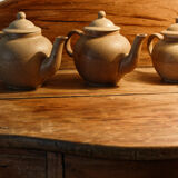 Set of 3 sandstone teapots