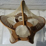 Scandinavian hanging lamp wire and wood