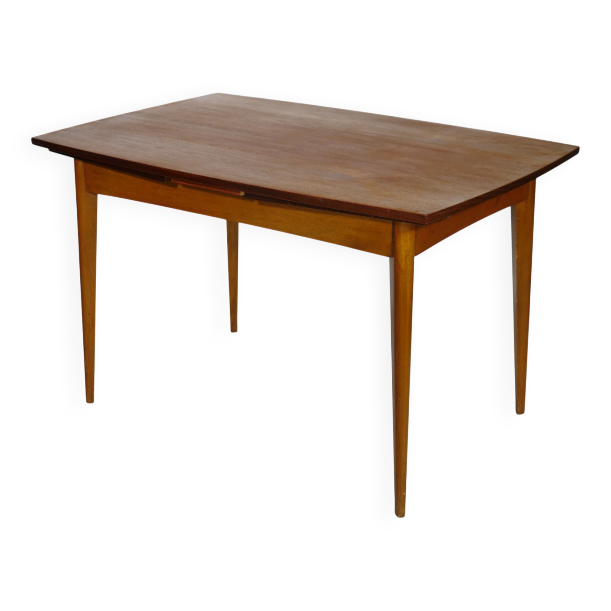 Double-extendable vintage mid-century teak dining table, 1960s