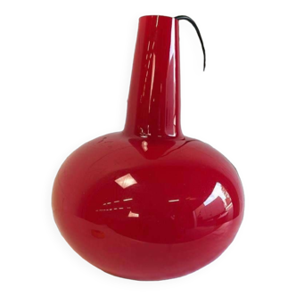 Lustre vintage de l’ère spatiale en verre rouge / lampe suspendue / pendentif