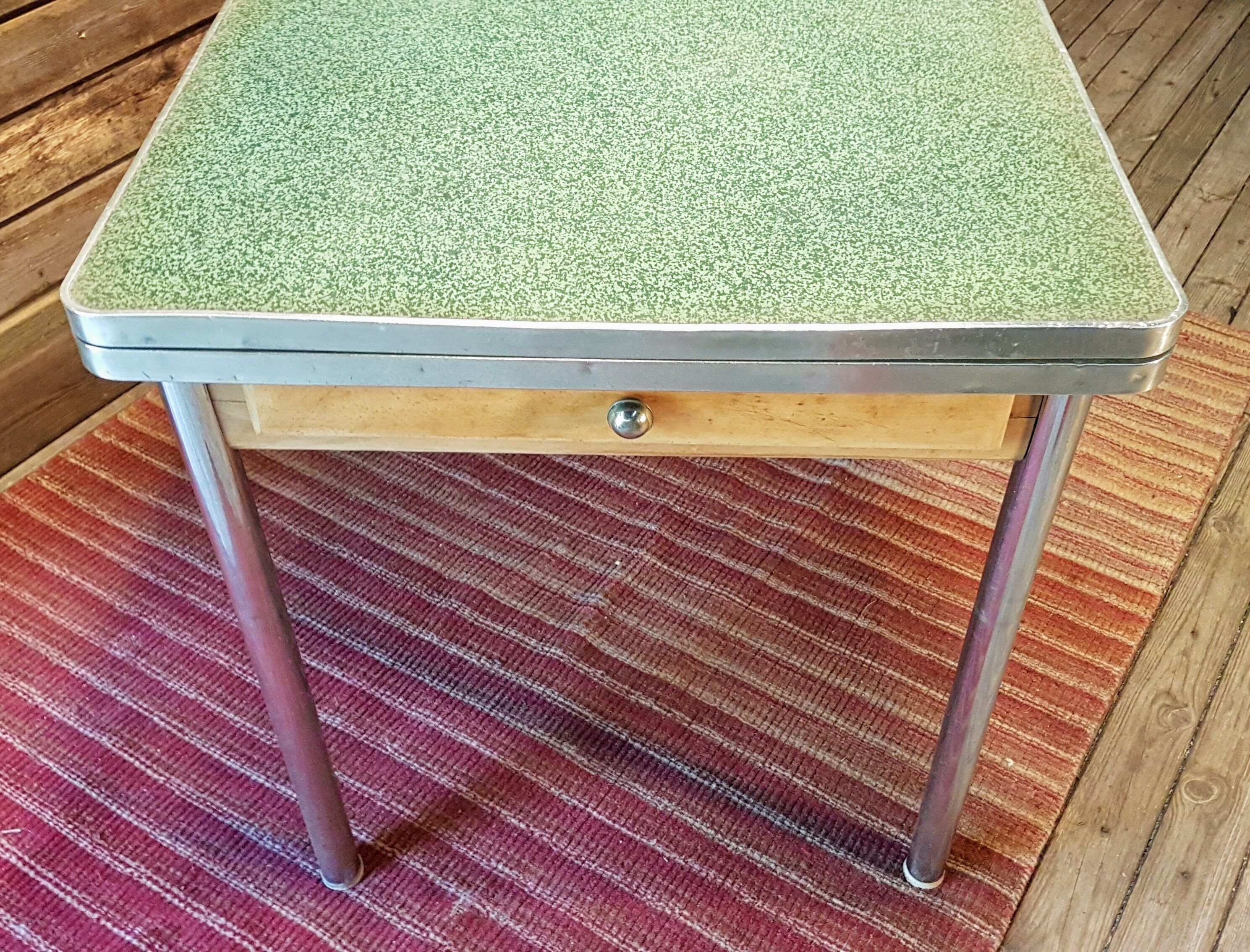 50s wooden kitchen table zinc formica