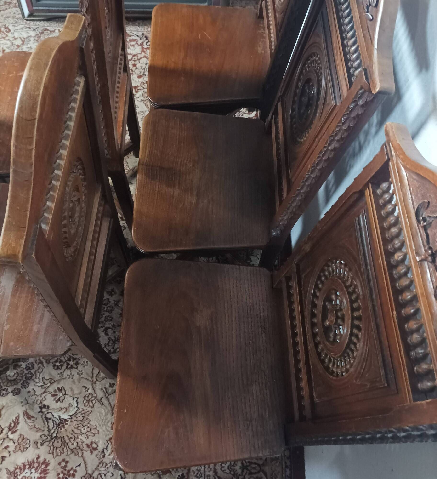 Set of 6 Art Deco oak chairs