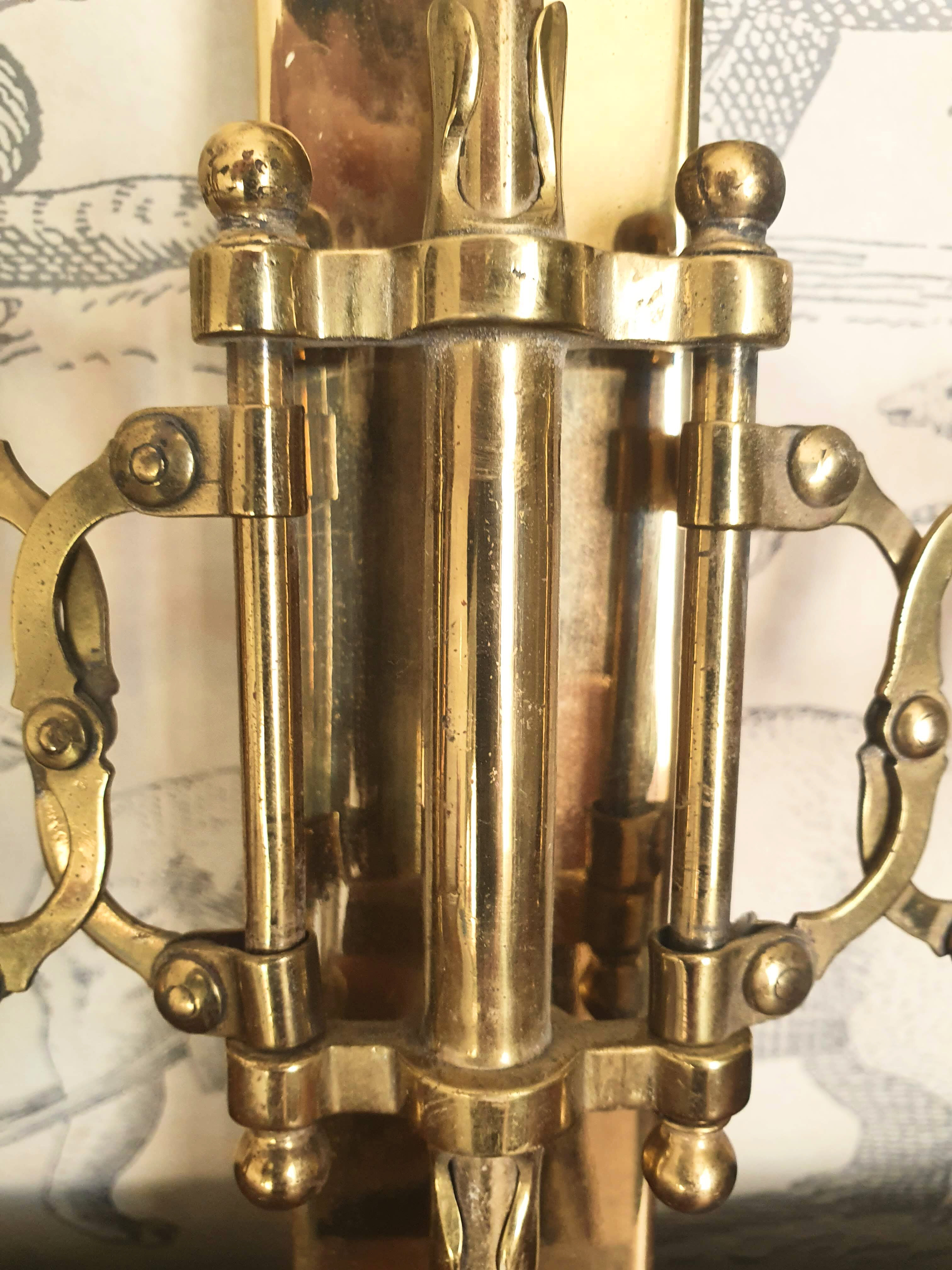 Brass candle holder wall lamp