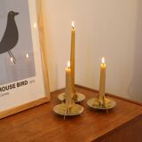 Trio of Scandinavian brass candlesticks Pierre Forsell for Skultuna