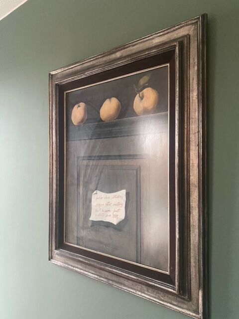 Classic painting, still life in wooden frame