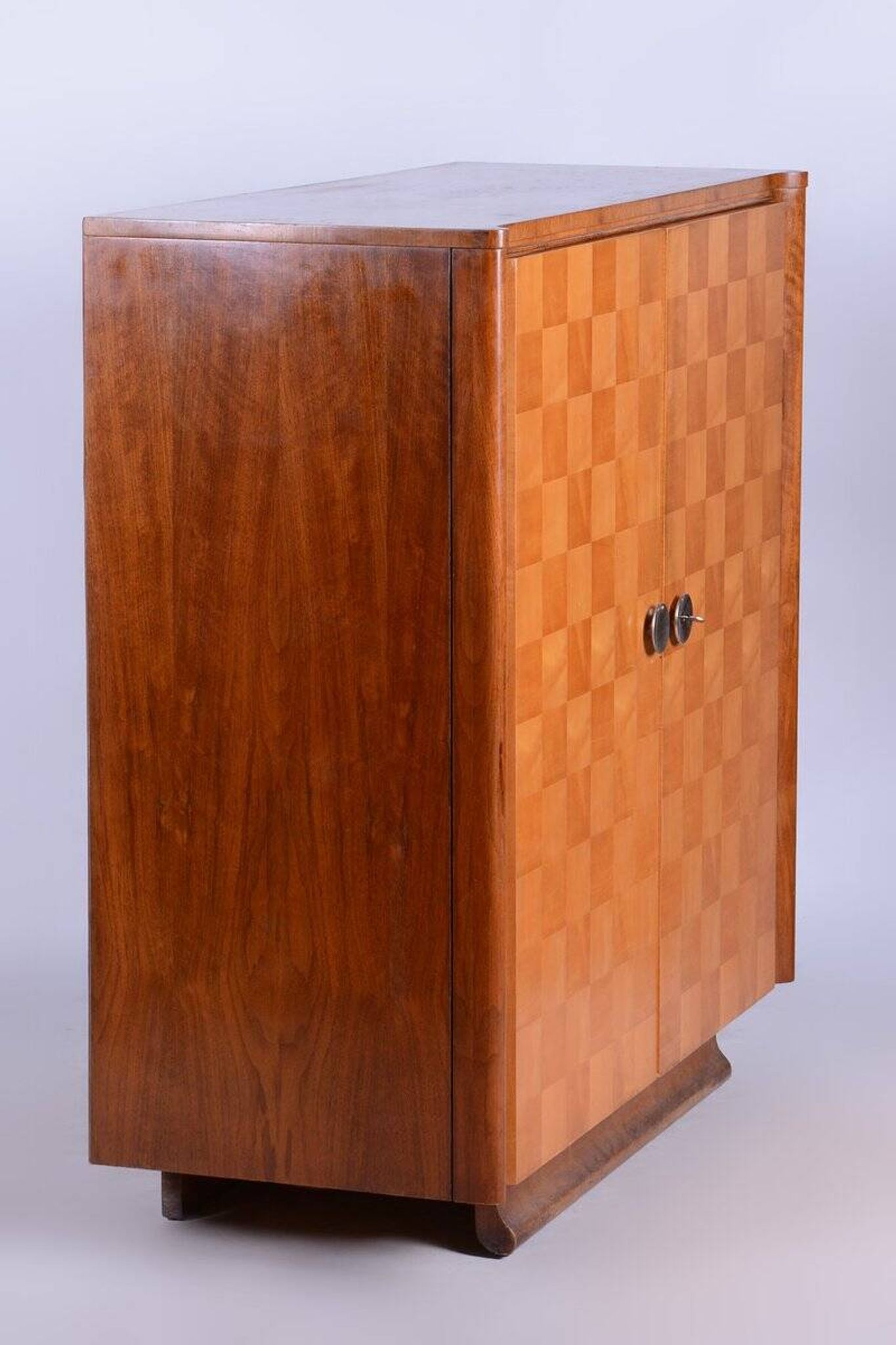 Art Deco Maple Wardrobe by J. Halabala for Up Zavody, Czech, 1930s