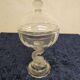 Bonbonnière ancienne en cristal et verre dépoli pied formant un poisson